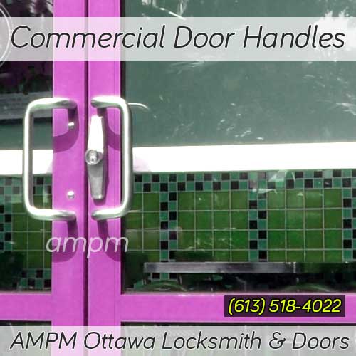 A commercial door handle