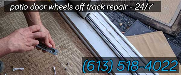 Patio door wheels off track repair
